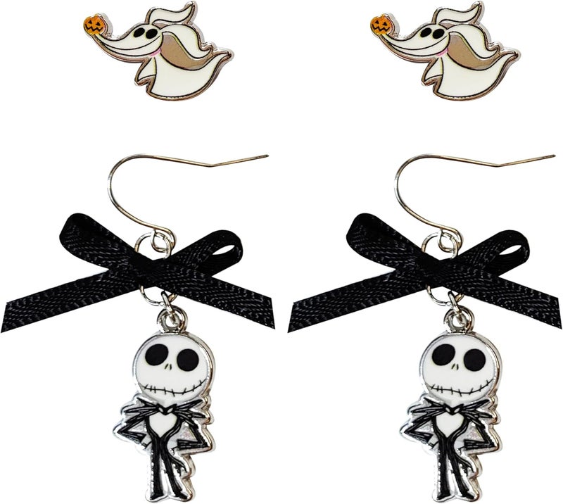 Luv Her The Nightmare Before Christmas Jewelry Hypoallergenic Earrings for Girls, Stud Earrings & Fishhook Earring Sets with Charms One Size Fits All Gifts Age 4+ - Image 4